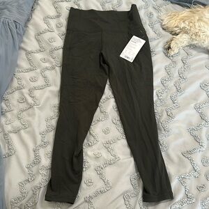 Olive Athleta 7/8 Leggings with pockets